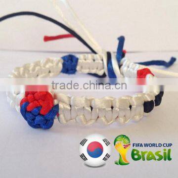 2017 Hot new bestselling product wholesale alibaba Unique Handmade South Korean flag Knot Knotted Bracelet made in China