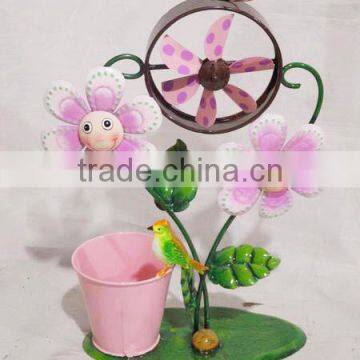 YS11921 flower windmill iron flower barrels for sale made in Fujian with size 13X6X19"