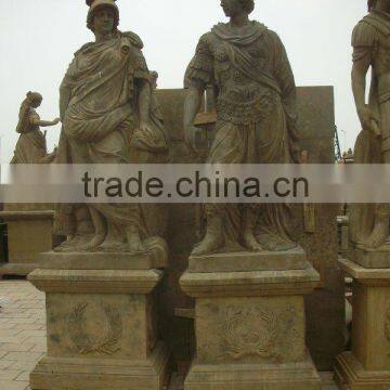 Life size marble sculpture outdoor roman soldier statue