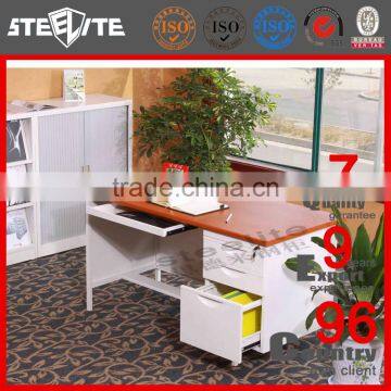 Luoyang Steel Office Furniture Computer Desk, Desktop Computer Table With a Small Cabinet and Drawer photo-5