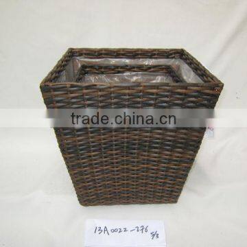 Outdoor Plastic Rattan With Liner Flower Baskets photo-2
