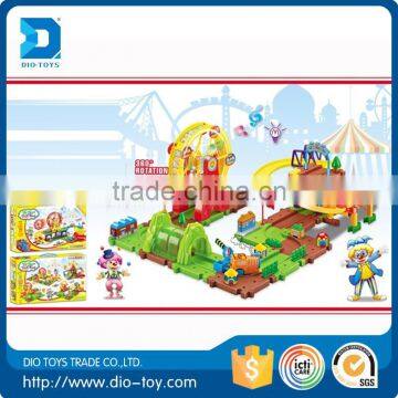 High speed sky wheel train rail electric car track toy with high quality for girls