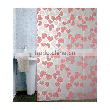 Print PEVA shower curtain and bath accessory