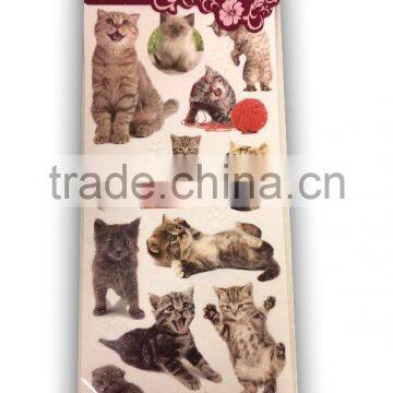 Cat Design Sticker, Lovely Cat Sticker for Decoration, Vivid Animal Decorative Shinny Glitter Sticker