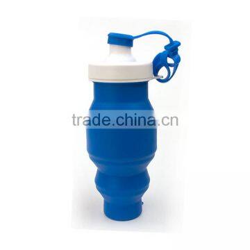 2017 ecofriendly folding drinking bottles/silicone folding water cups wholesaler