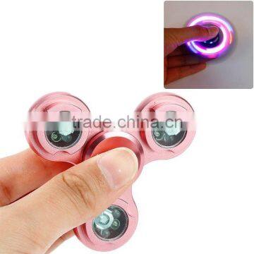 2017 Hot Alloy Hand Spinner Tri Fidget With LED Light Desk Toy EDC Stocking Stuffer Kids/Adults photo-3