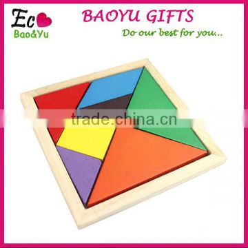 Mental Development Tangram Wooden Jigsaw Puzzle Educational Toys For Kids