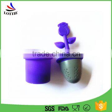2016 Hot Selling Fashion Food Garde Eco-friendly Non-toxic Pot Plant Shape Silicone Tea Infuser photo-2