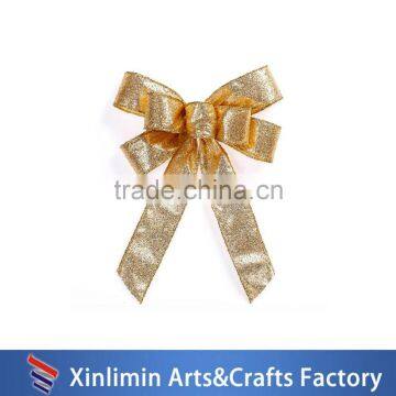 Custom printed gold satin ribbon bows for package /gift bows tie size ribbon