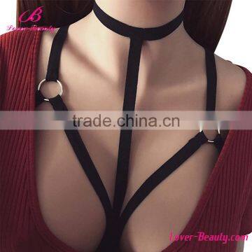 2017 New Design Black Sexy Elastic Strap Harness Bra