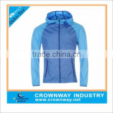 men polyester windproof waterproof light weight sports running jacket