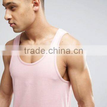 Cheapest New Design Custom Manufacture Grey Color Gym Wear Comfortable 35% Cotton 65% Polyester Fashion Running Men's Tank Vest photo-3