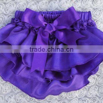 satin ruffle shorts solid color baby bloomers wholesale kids underwear