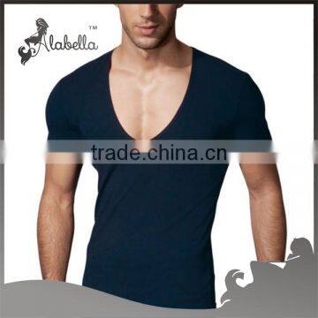 Wholesale China Men's High Quality t Shirts V Neck Short Sleeve 100% Cotton Custom Printing Men's t Shirt photo-3