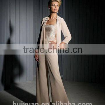 New Designer Long Sleeve Formal Mother of the Bride Chiffon Pant Suits photo-2