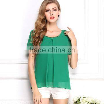 Latest Hot Sell European Summer Hot Sale Style Fashion Women Fancy Casual Lace Lady Shirts photo-4