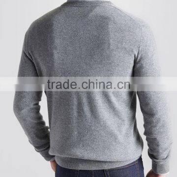 High Quality Wholesale Knit Wear Men's V-neck Cashmere Sweater Blue (BKNM11) photo-3