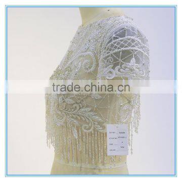 Lady Short Elegant Style Wedding Embroidery Beading Top photo-2
