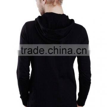 Fashion Slim Pullover Black Plain Hoodie With Ear Dri Fit Hoodies photo-3