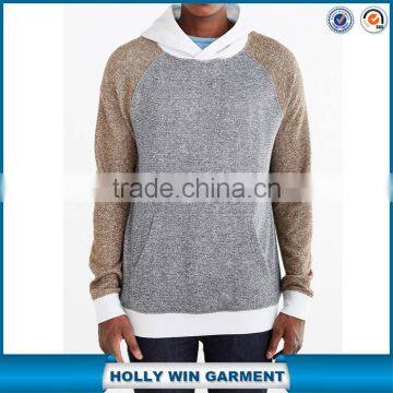 Colorblocked raglan long-sleeve sports hoodie for men