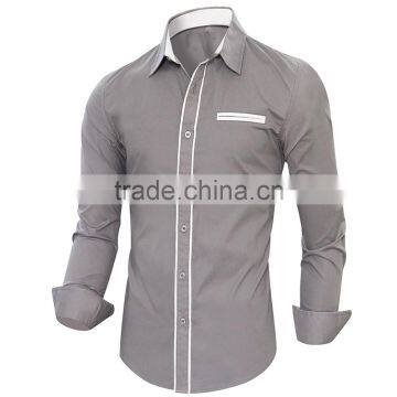 2017 Fashion 100%cotton Long Sleeve Stand Collar Custom Men Oxford Shirt photo-4