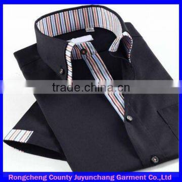New Products Mens Wedding Business Wear Slim Fit Black Dress Shirts photo-4