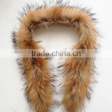 BBG-H-10 Wholesale Real Fur Hood Trim / Detachable Raccoon Fur Collar photo-3