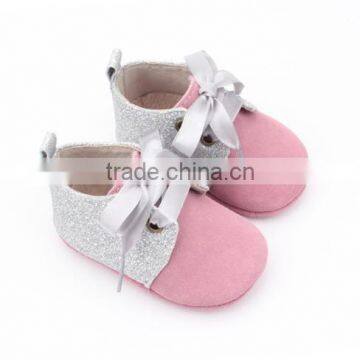 Pink Satin Lace Shoes for Genuine Leather Baby Oxford Shoe photo-5