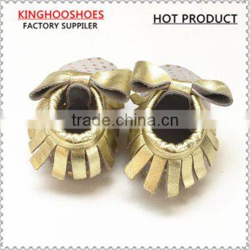 Genuine Leather Baby Shoes Suede Moccasins Bow Moccasins photo-2