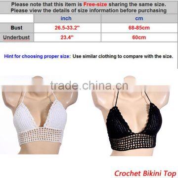 Boho Crochet Halter Beach Bikini Top photo-2
