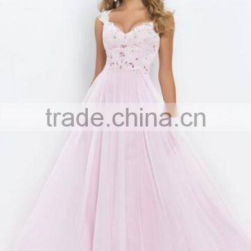 Prom Dresses Lace&chiffon Pink Crystals photo-2