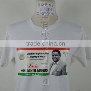 White Color 100% Cotton Printed Face Cheap Election Tshirt photo-3