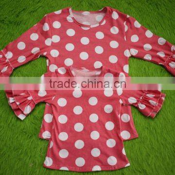 Bokun Factory Custom Made Women Clothing Polka Dots Pattern Blouse Mom and me Summer Shirts photo-4