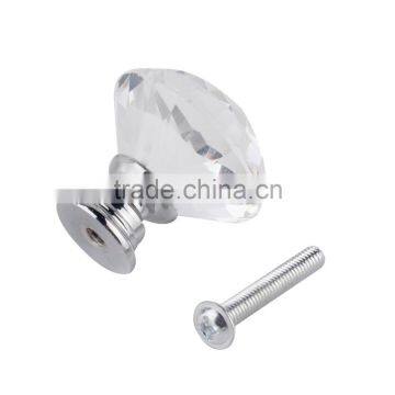 2016 Hot Sale 1pcs 30mm Diamond Crystal Glass Alloy Door Drawer Handle Cabinet Wardrobe Pull Glass Handle Knobs Free Shipping photo-6