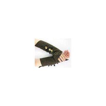 Funky ladies braided knit arm warmer pattern warmer fur fingerless gloves