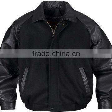 High Quality men's black leather fashion jacket