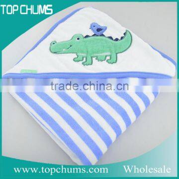 wholesale animal 100% cotton organic bamboo terry embroidery baby bath towel with hood