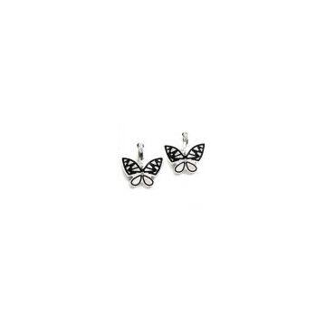 Chic Earrings Butterfly Charm Crystal Silver Beads