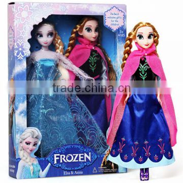 Hot Movie Frozen dolls Elsa Anna Frozen PVC doll toys 29cm gift box dolls for kids