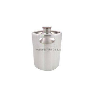 Stainless Mini Keg Growler,2L 64OZ Thread Mouth Keg Wine Pot With Thread Lid