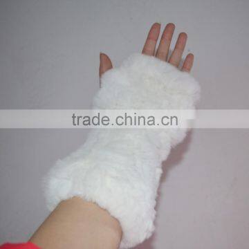 SJ065 Elastic Genuine Women Rex Rabbit Fur Gloves