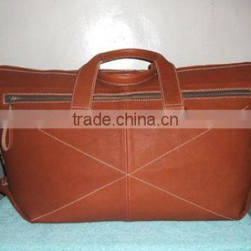 Luxury Travel Duffle Bag With Full Grain Semi Vegetable Tanned Real Cow Genuine Leather Bag photo-3