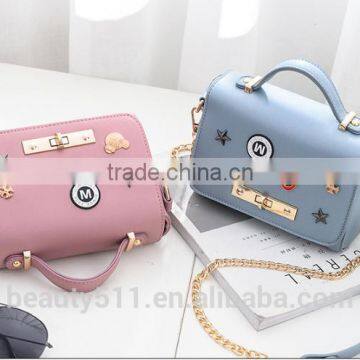 Shape Women Bag Leather Handbag With Rotating Lock Shoulder Bag HB5401