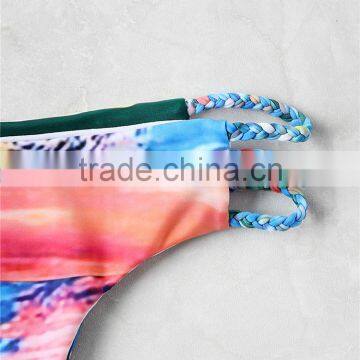 Double Braided Straps Bikinis Brazilian Cut Reversible Bikini photo-4