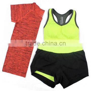 Women bra shirts pants set ladies sports clothing