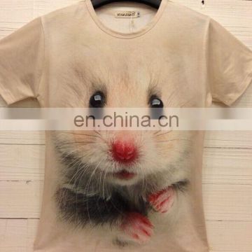 full printing custom 3d animals t shirt wholesale mouse design t-shirts