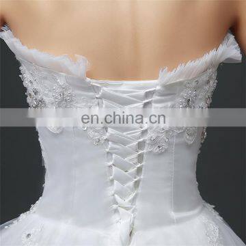 HS1628 Made in China 2017 Strapless Bling Princess Puffy Prom Ball Gown Wedding Dress photo-5