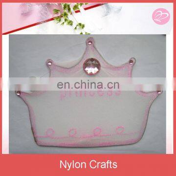 Pink nylon bead crown hanging decoration for baby bedroom