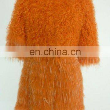 ladies fur coat/long coat/mink and rabbit fur coat