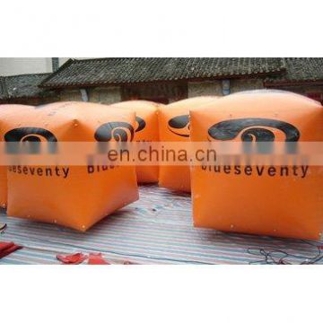 custom giant inflatable sealed air cube shape floating buoys for lake or marine event advertising